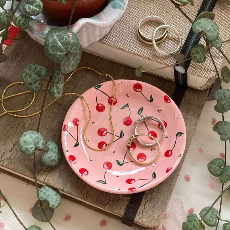 Hand-painted jewellery dish, sip & chat