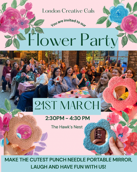 Flower Party: Make The Cutest Punch Needle Portable Mirror & have fun with us!
