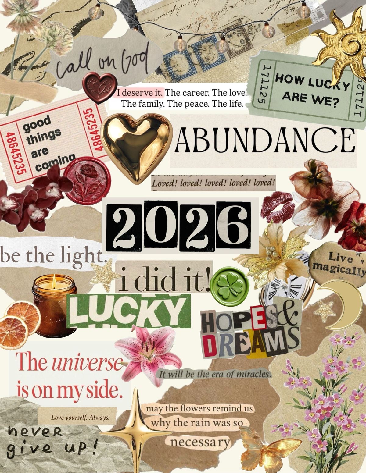 2026 Journaling: Design moodboard postcards to carry with you and remind yourself of your goals and inner strength ✨