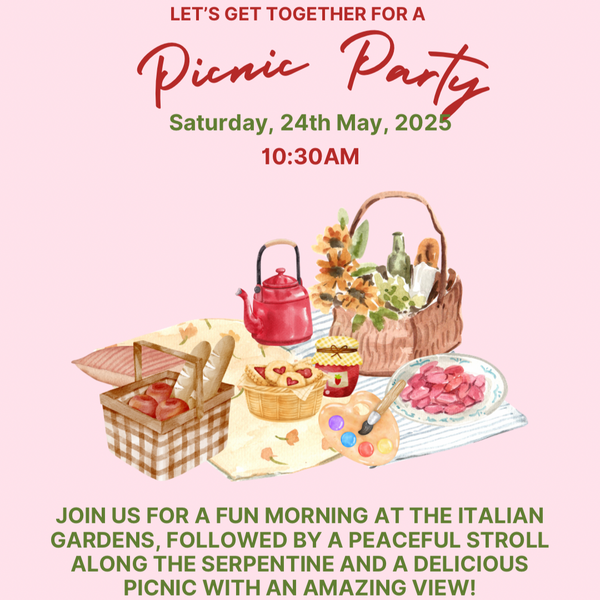 🎨 Creative Picnic: Italian Gardens, Creative kit & The Serpentine Stroll 🍇 🌊