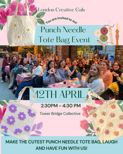 Make The Cutest Punch Needle Tote Bag & have fun with us!