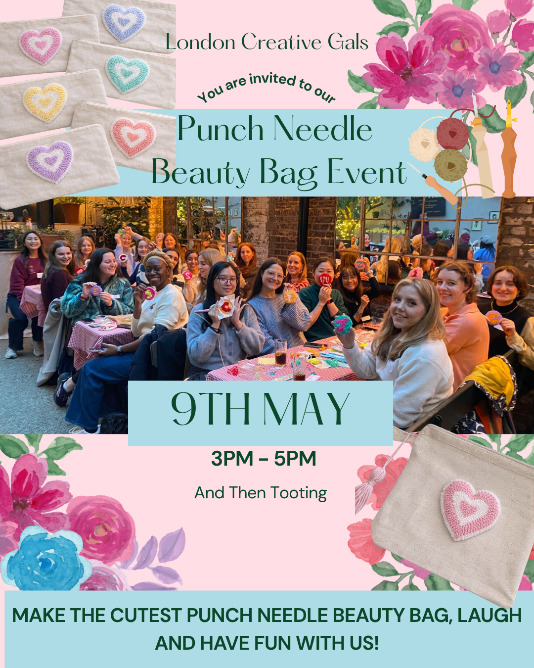 Make The Cutest Punch Needle Beauty Bag & have fun with us!