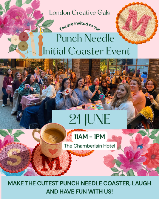 Punch Needle Initial Coaster: Make Your Own Punch Needle Coaster & have fun with us!