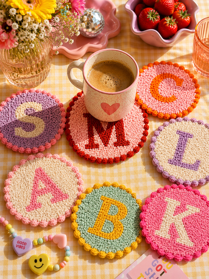 Punch Needle Initial Coaster: Make Your Own Punch Needle Coaster & have fun with us!