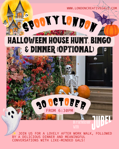 🎃 Spooky London: Halloween House Hunt, Bingo + Dinner 👻 with Jubel