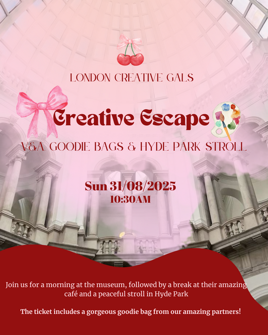 🎨 Creative Escape: V&A Museum, Coffee, Goodie Bags from partners & Hyde Park Stroll ☕🌊