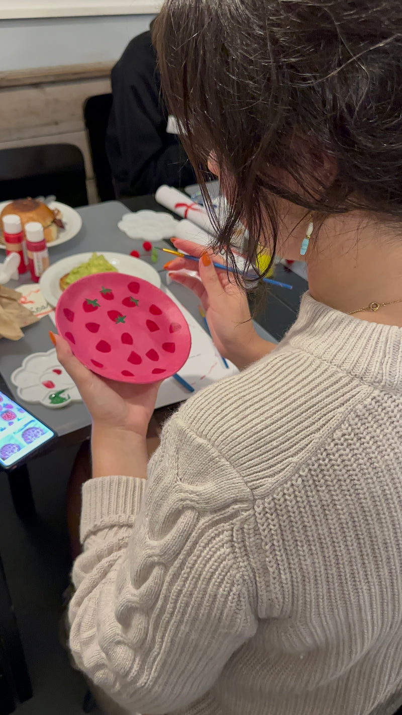 Hand-painted jewellery dish, sip & chat