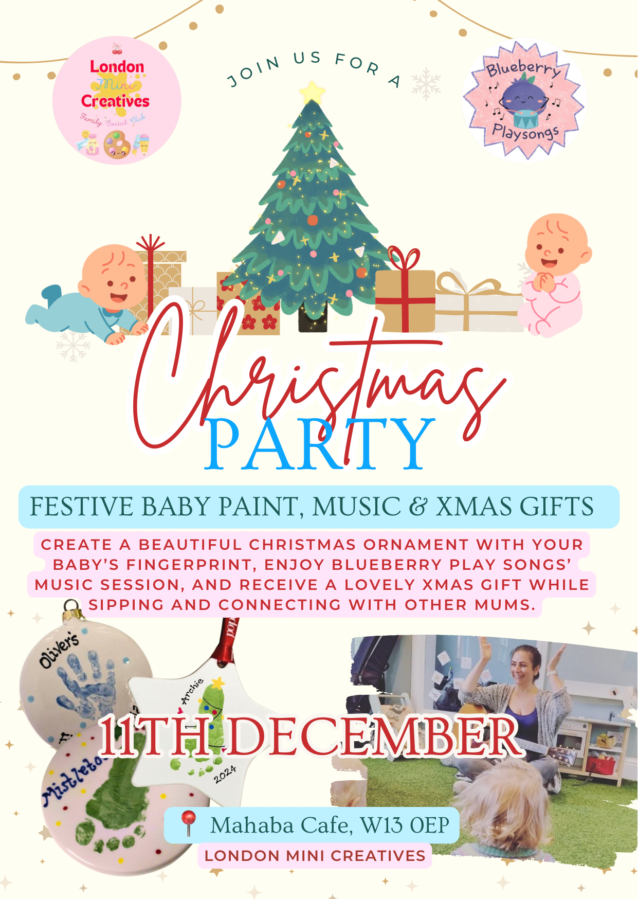 Special Xmas Party: Festive Baby Paint, Music Session & Xmas Gifts 🎄🎁👶🏼✨