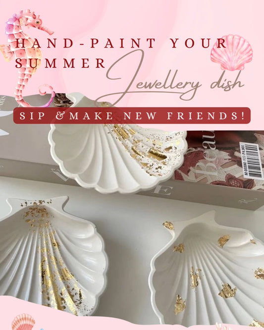 Hand-paint your own jewellery dish, sip & chat