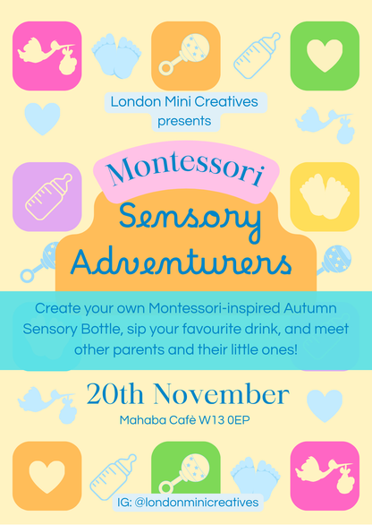Montessori Little Adventurer - Create your own Montessori-inspired Autumn Sensory Bottle, sip your favourite drink, and meet other parents and their little ones!