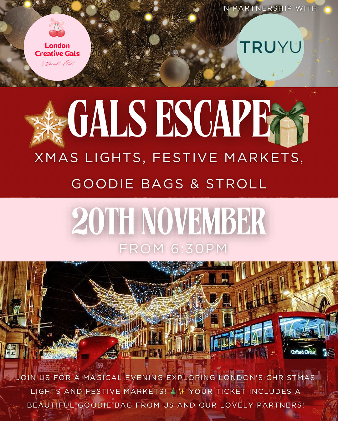 🎨 Gals Escape: Xmas lights , Xmas markets, Goodie bags & Stroll  🎁✨