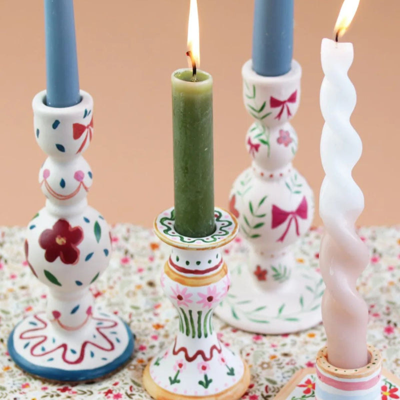 Spring party: 🌸 Hand painted candle and candle holder, sip and chat