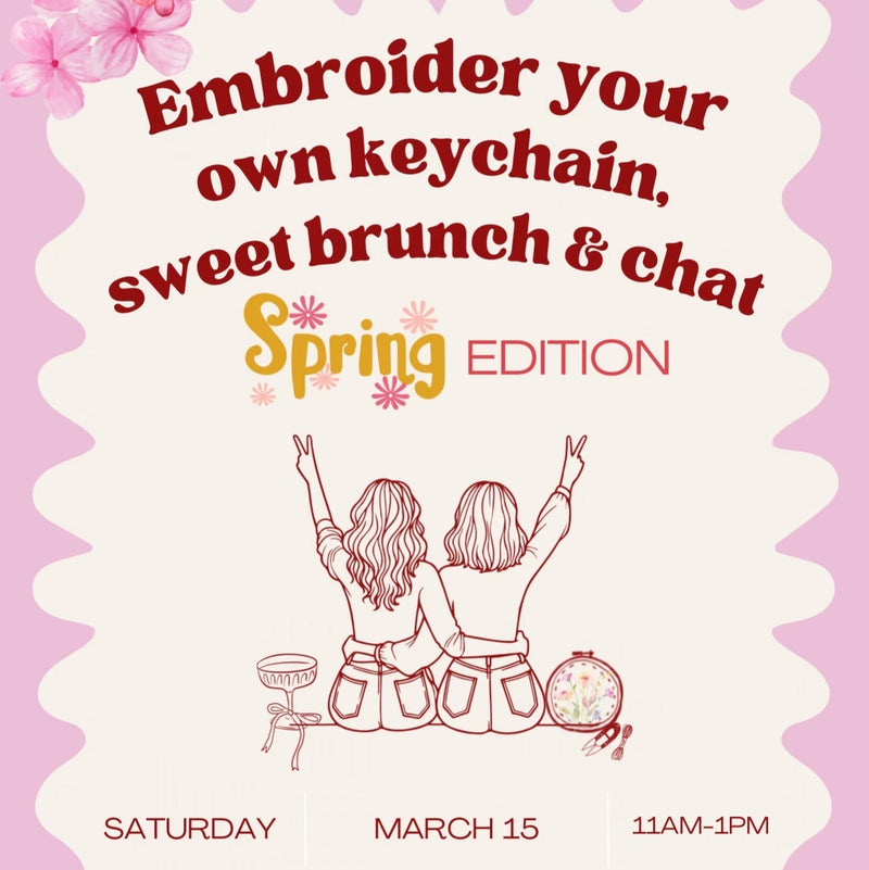 Blossom & Stitch: Embroidered Keychain Sweet Brunch