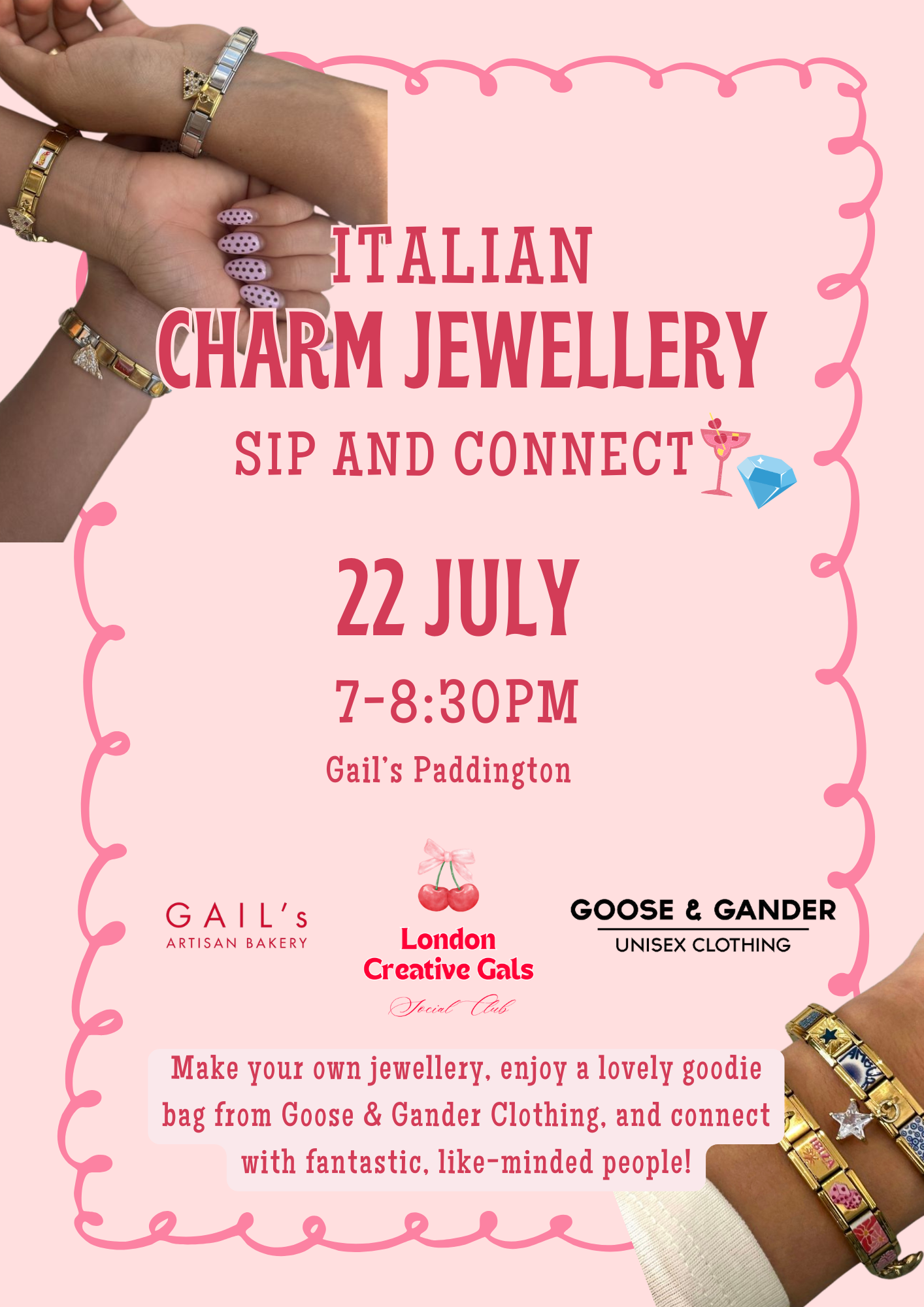 🎀 ITALIAN CHARMS JEWELLERY, SIP AND CONNECT 🎀