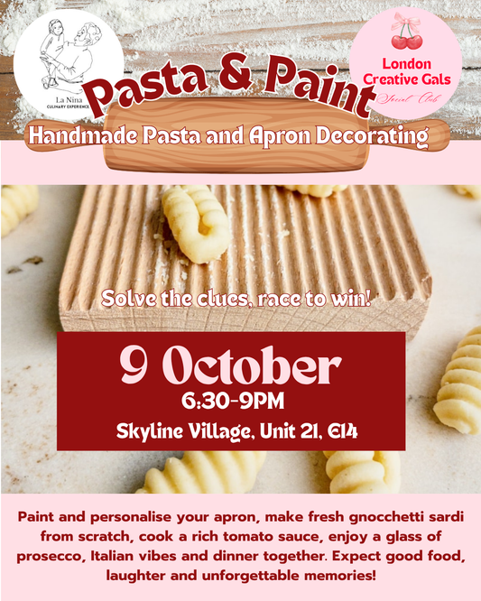 🍝 Pasta & Paint: Handmade Pasta Class with Apron Decorating
