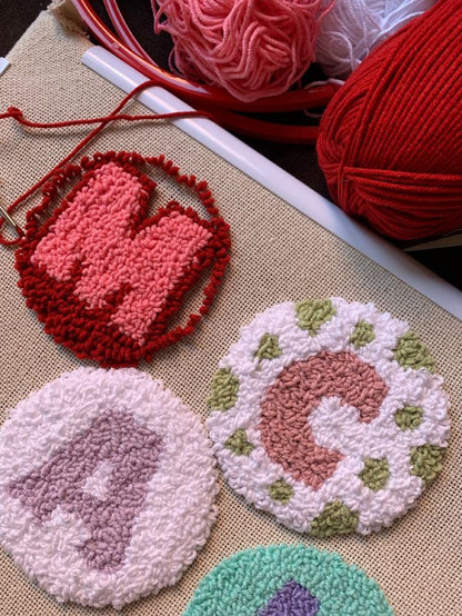 Punch Needle Initial Coaster: Make Your Own Punch Needle Coaster & have fun with us!