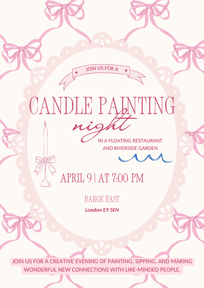 Candle painting night in a floating restaurant, sip and make new friends!