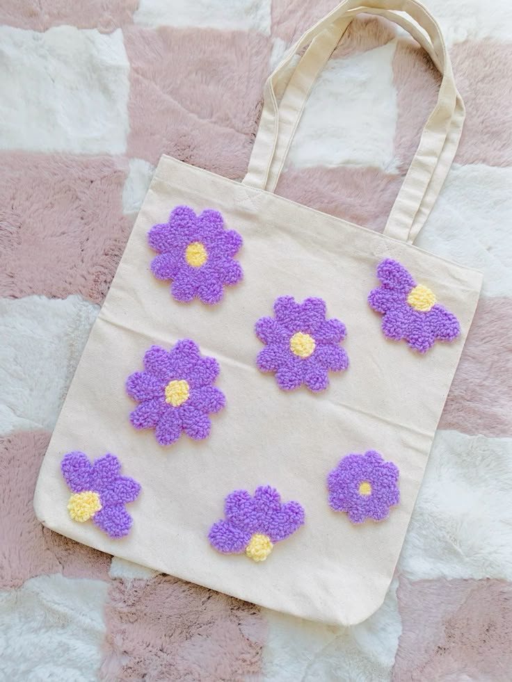 Make The Cutest Punch Needle Tote Bag & have fun with us!