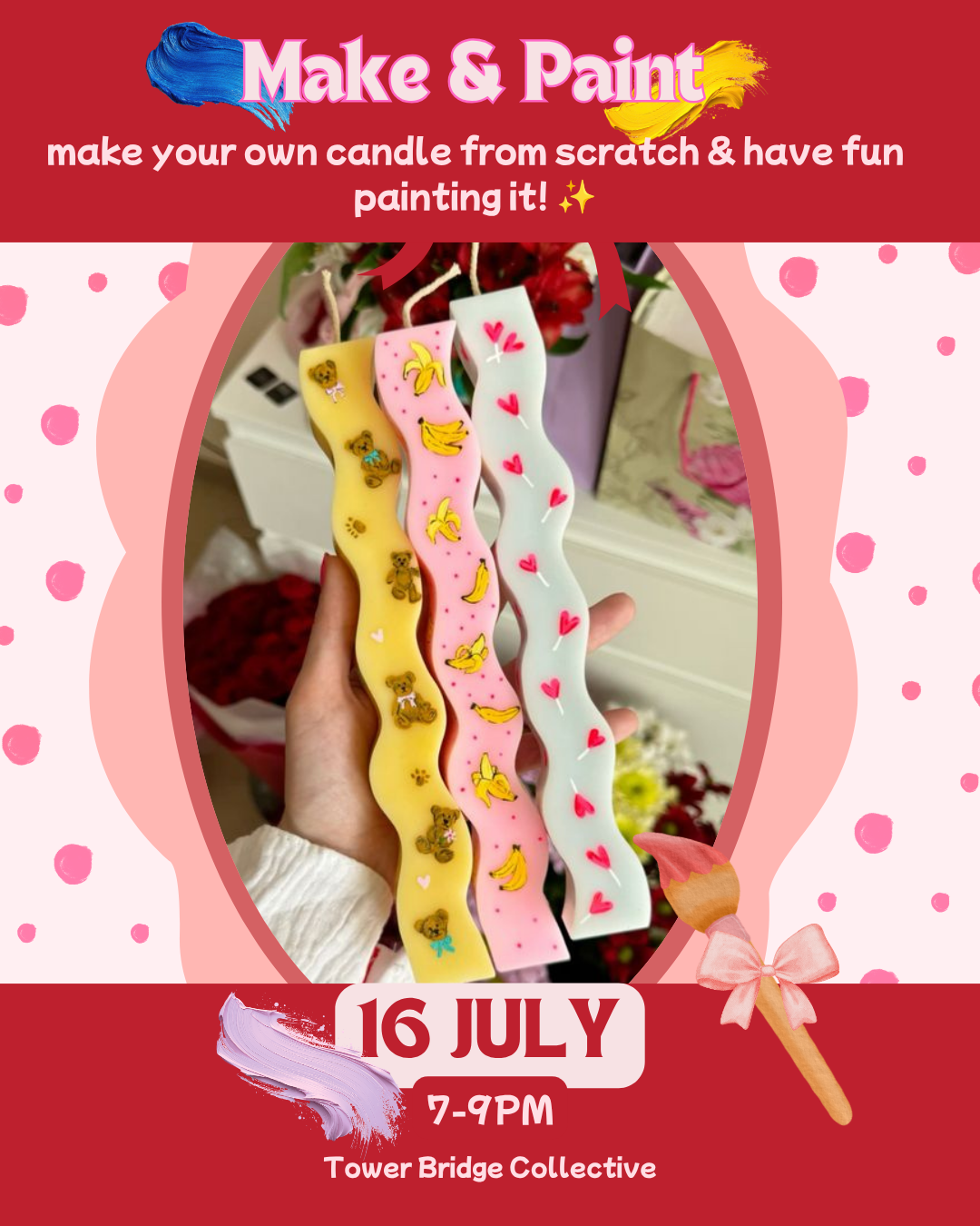 Make & Paint: make your own candle from scratch & have fun painting it! ✨