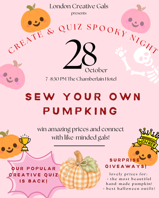 Create & Quiz night: sew you own pumpkin, win lovely prices & make new friends (Plus all you need to make an extra pumpkin at home!)